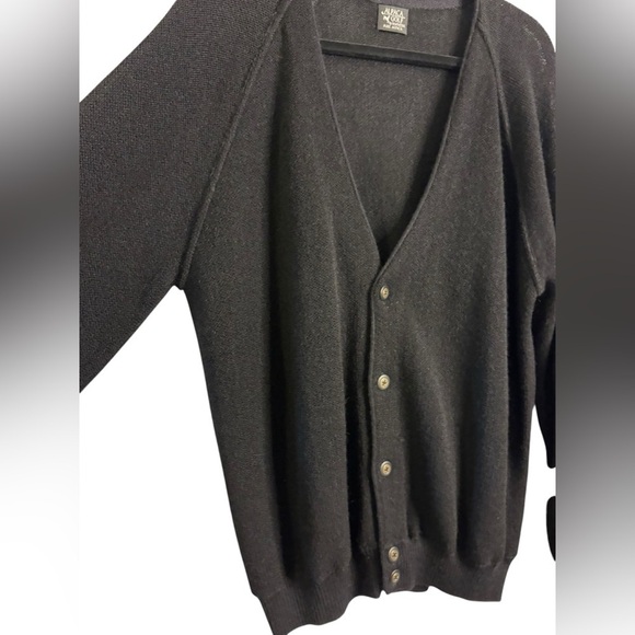 Inca Fashions Peruvian Alpaca Golf Cardigan Vintage Professional Black Men - Picture 4 of 11